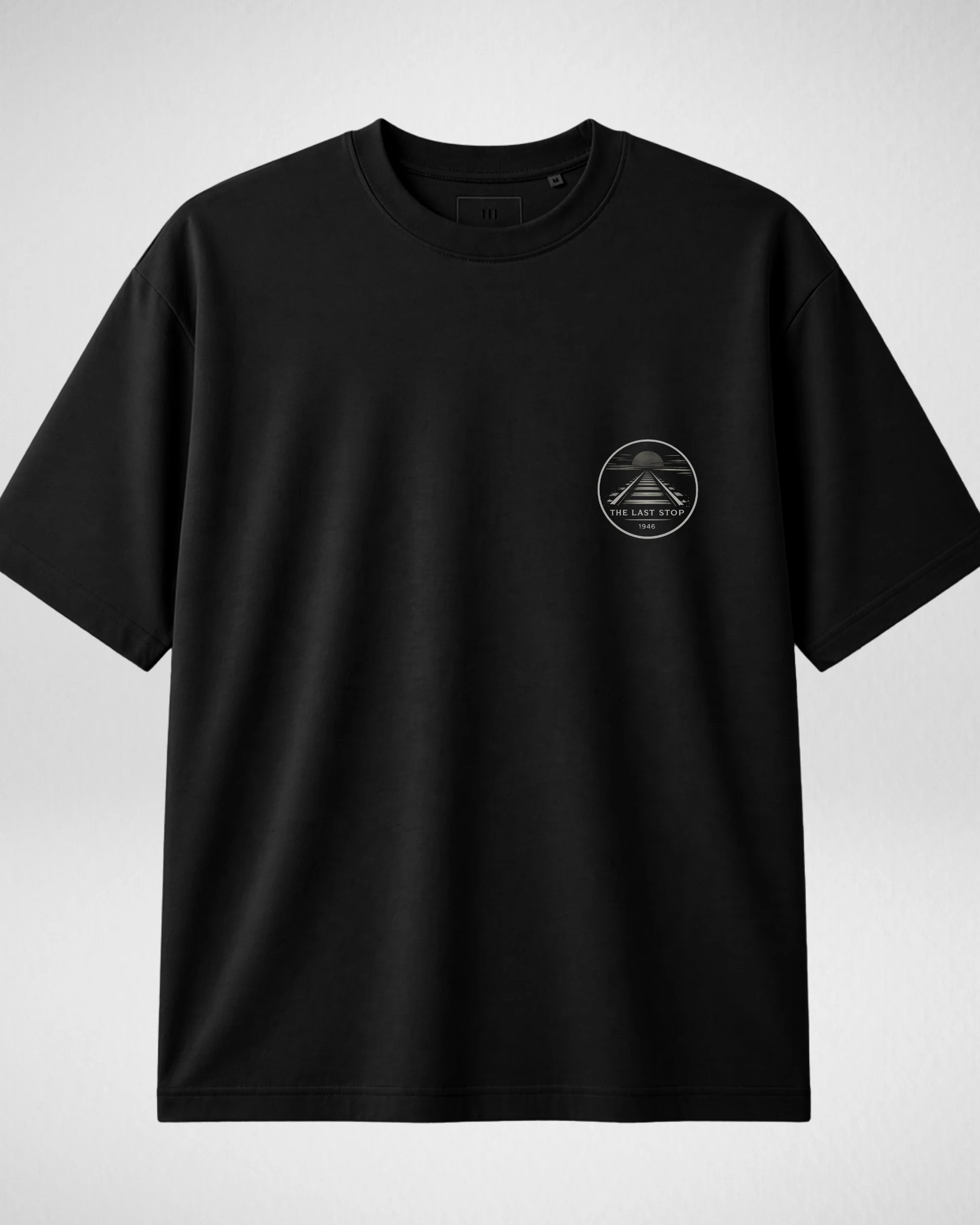 Black Printed Drop Shoulder T-Shirt (Code 5376) - Image 2