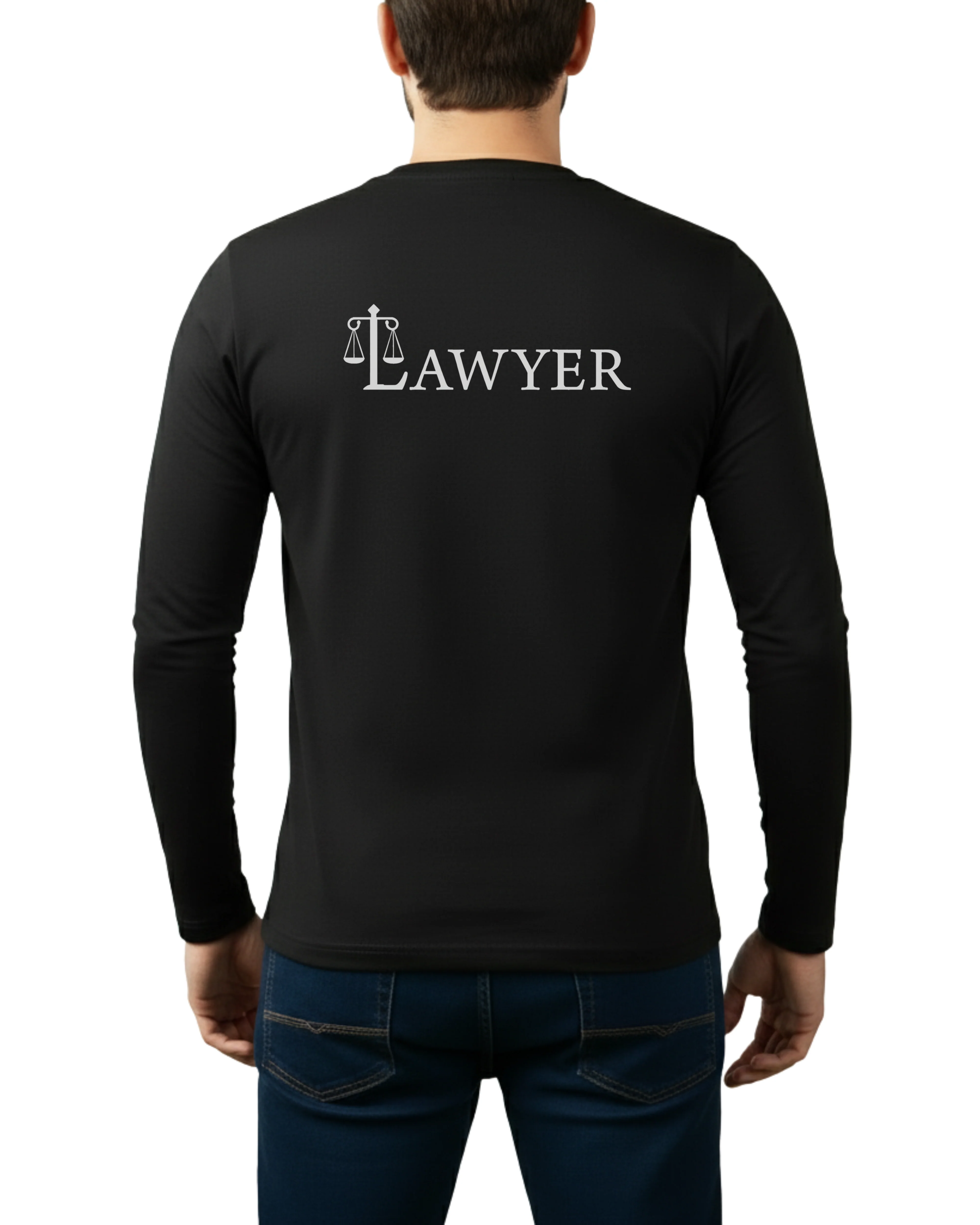 Black Printed Men’s Full Sleeves Tee – Jersey Fabric, Classic Fit, Everyday Comfort (Code 4284) - Image 2