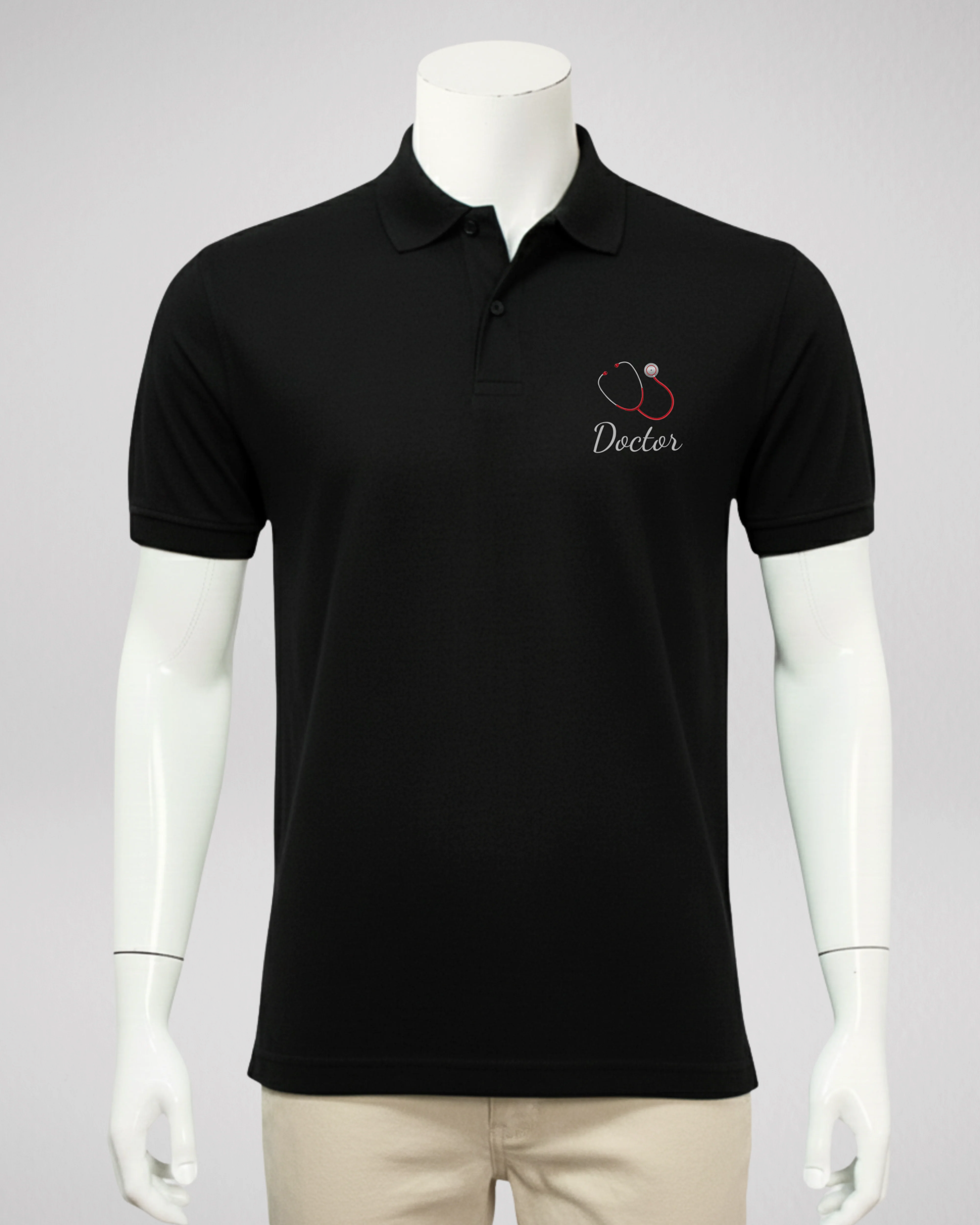 Black Printed Polo T-Shirt – Stylish & Comfortable (Code 4561) - Image 3