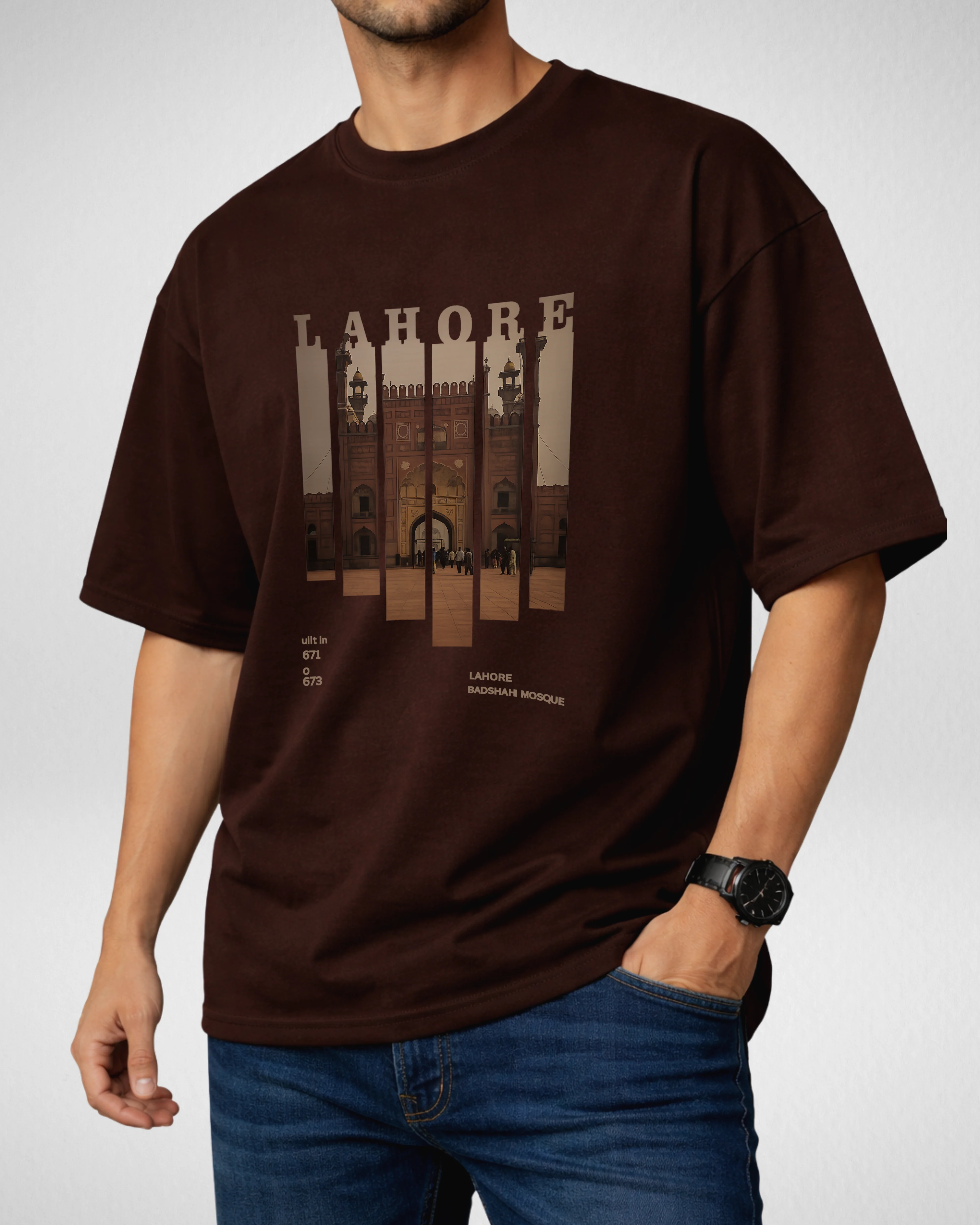 3 Color Option Lahore Drop Shoulder T-Shirt (Code 5302)