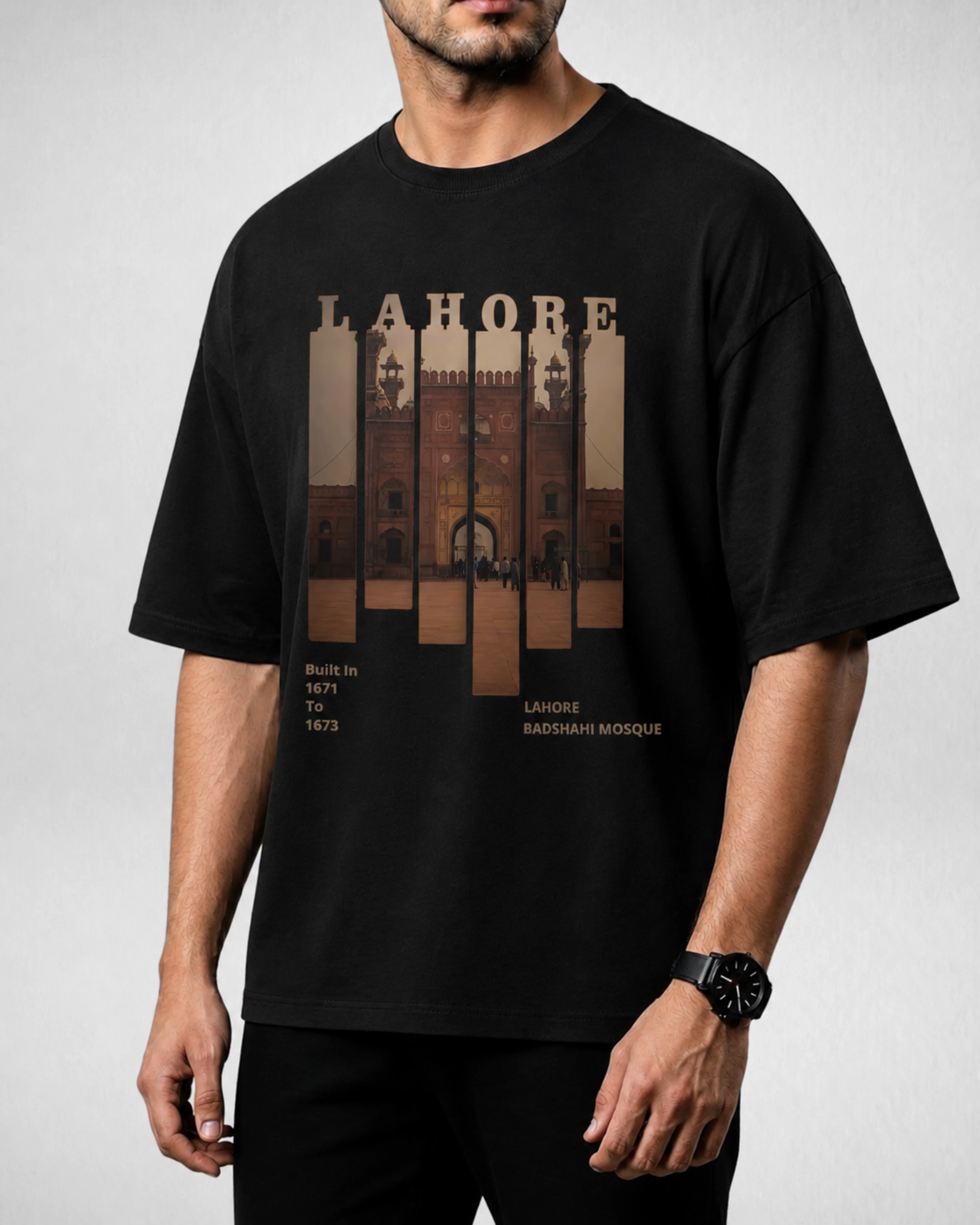 3 Color Option Lahore Drop Shoulder T-Shirt (Code 5302) - Image 2