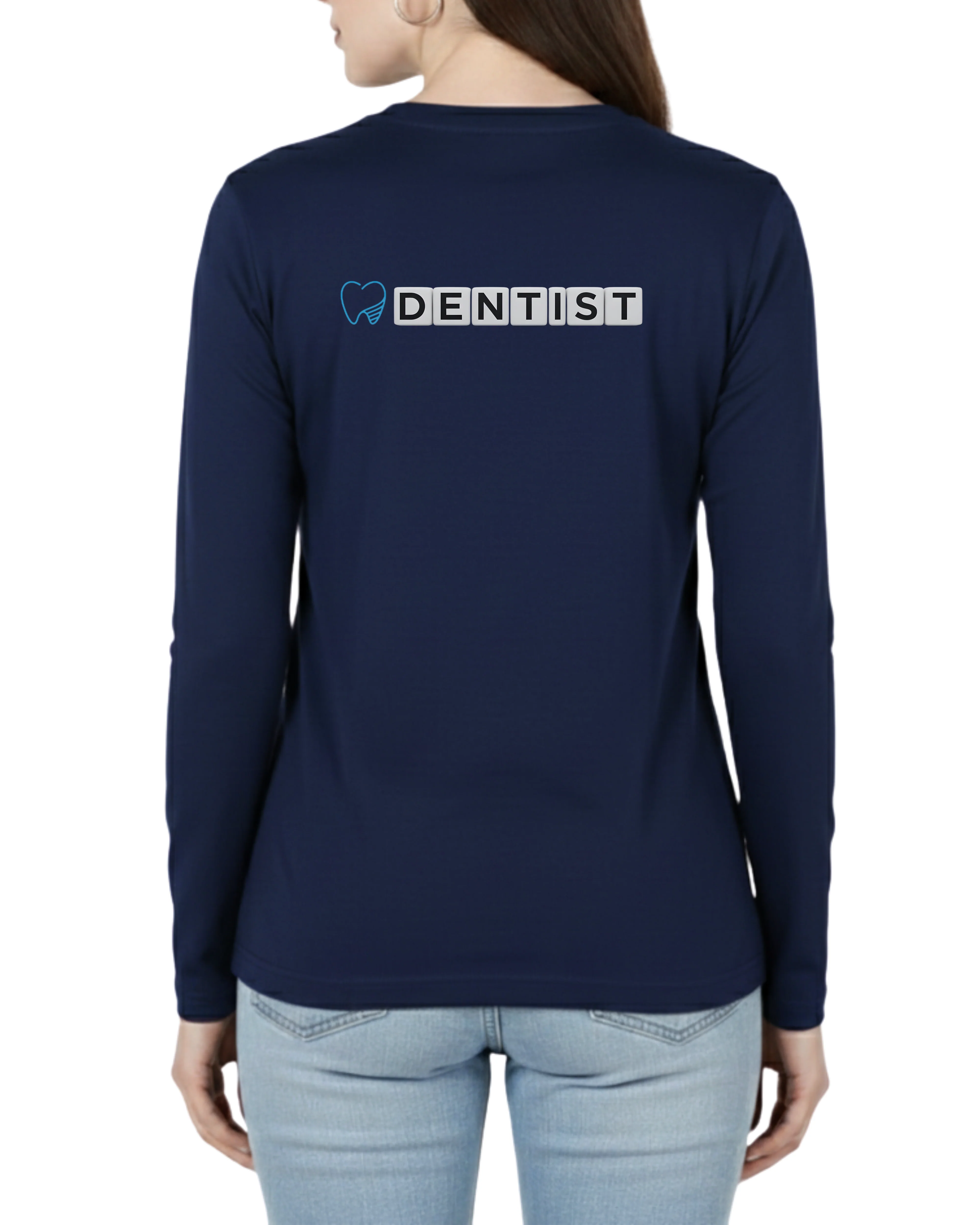 Navy Blue Printed Full Sleeves Tee – Jersey Fabric, Classic Fit, Everyday Comfort (Code 4346) - Image 2