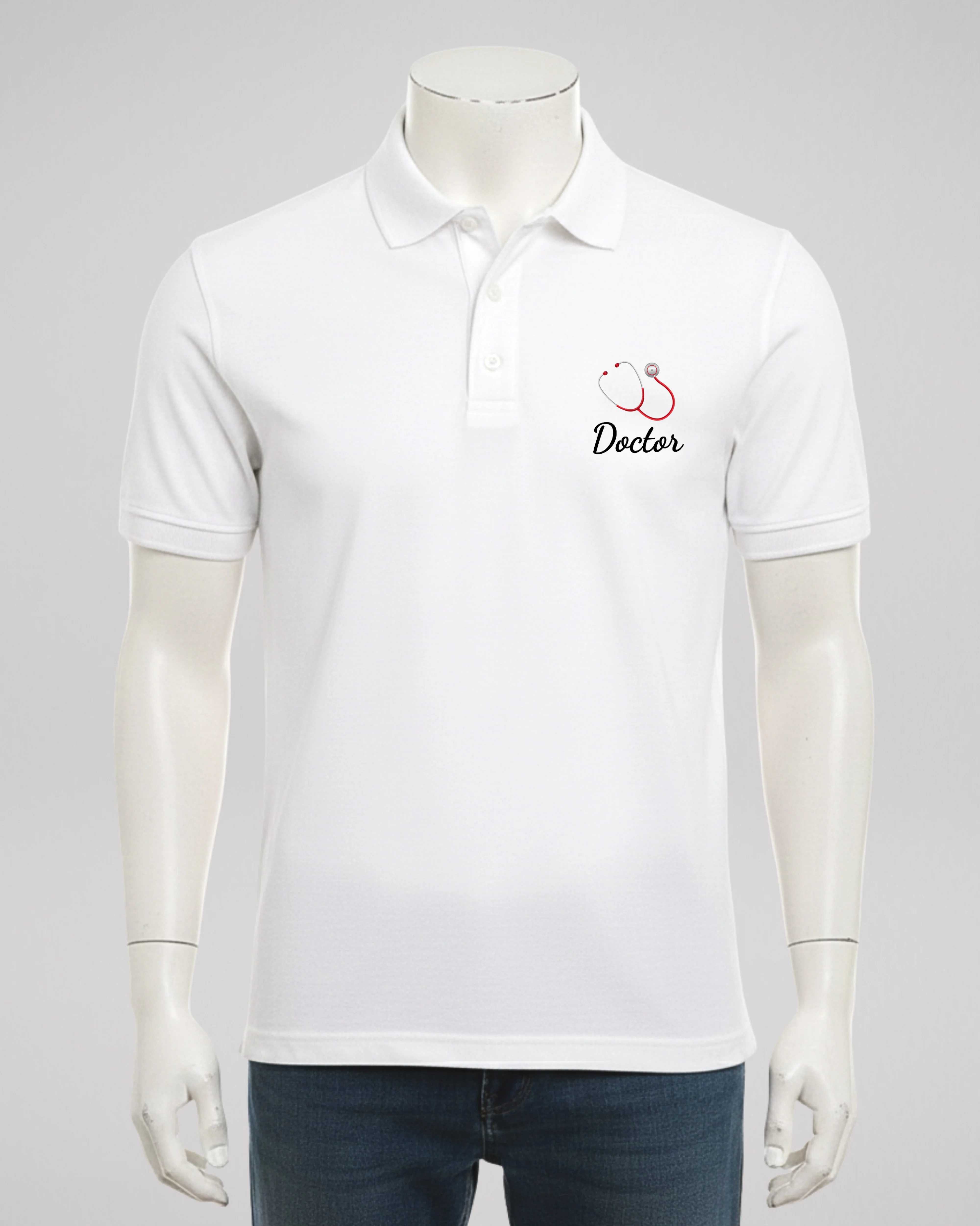 Navy blue | Black | White | Sky Blue  Printed Polo T-Shirt – Stylish & Comfortable (Code 4560) - Image 10