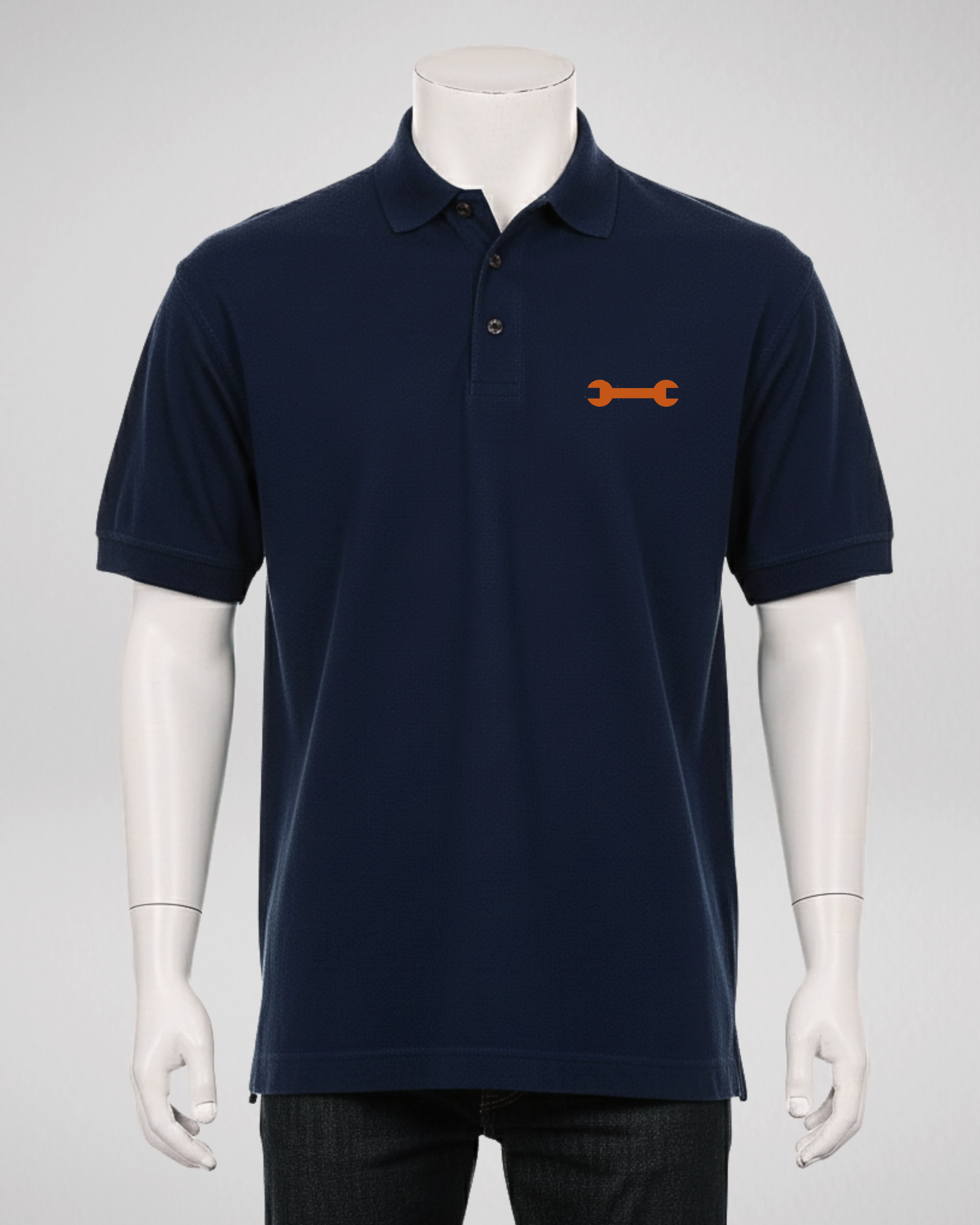 Navy Blue Printed Polo T-Shirt – Stylish & Comfortable (Code 4563) - Image 3