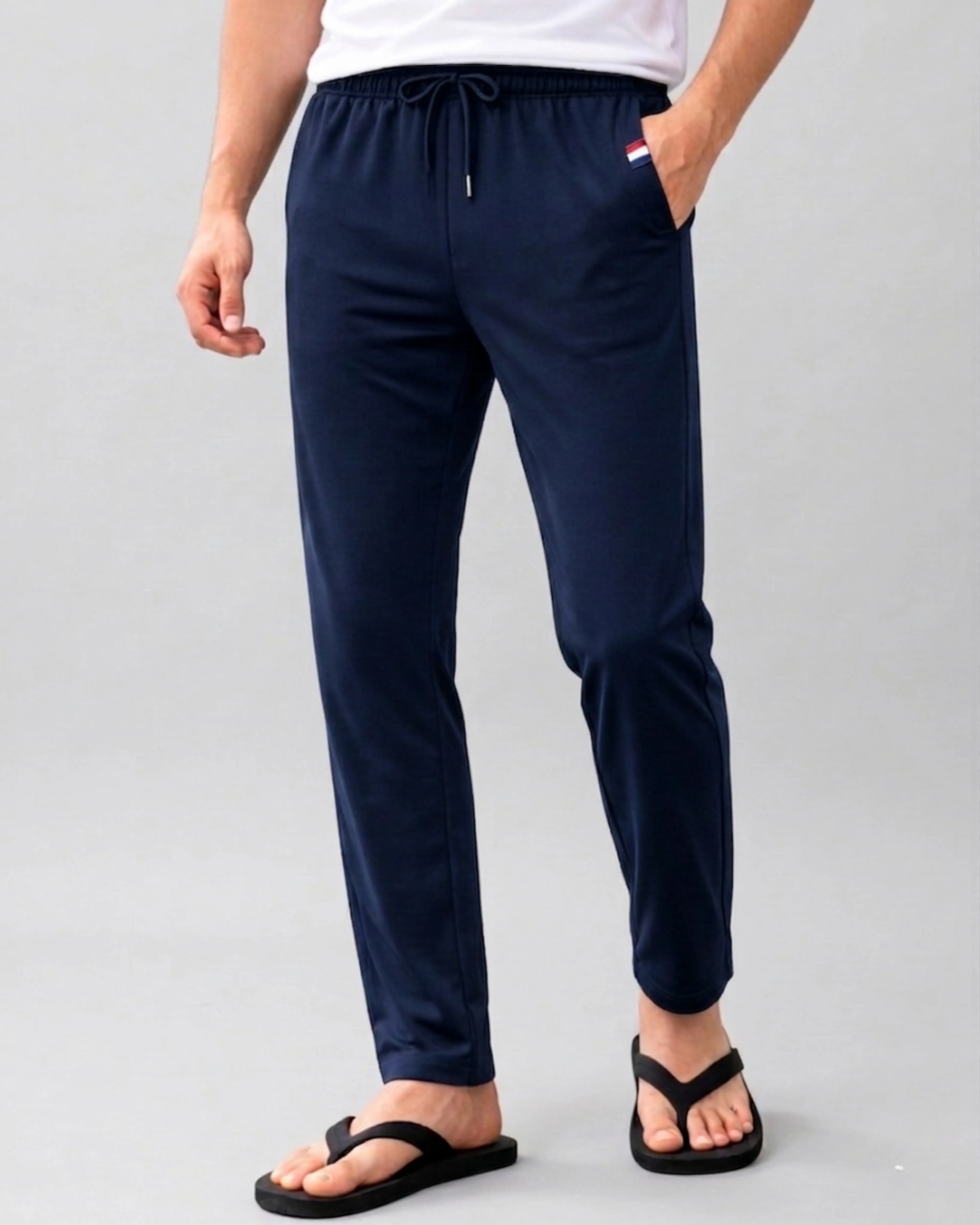 Navy Blue Micro Jercy (Summer) Trouser with Zip Pocket (Code 4158)