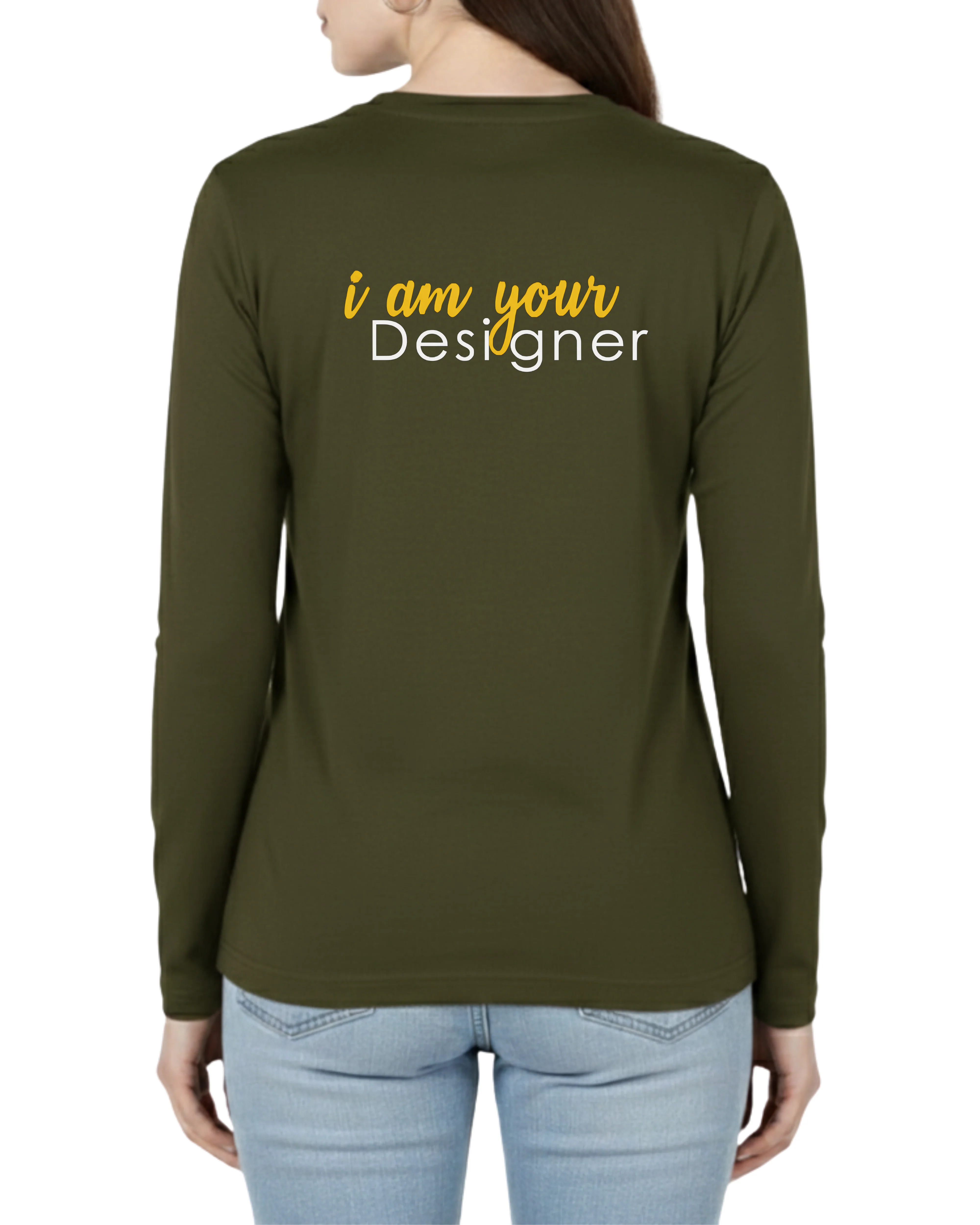 Olive Printed Full Sleeves Tee – Jersey Fabric, Classic Fit, Everyday Comfort (Code 4339) - Image 2