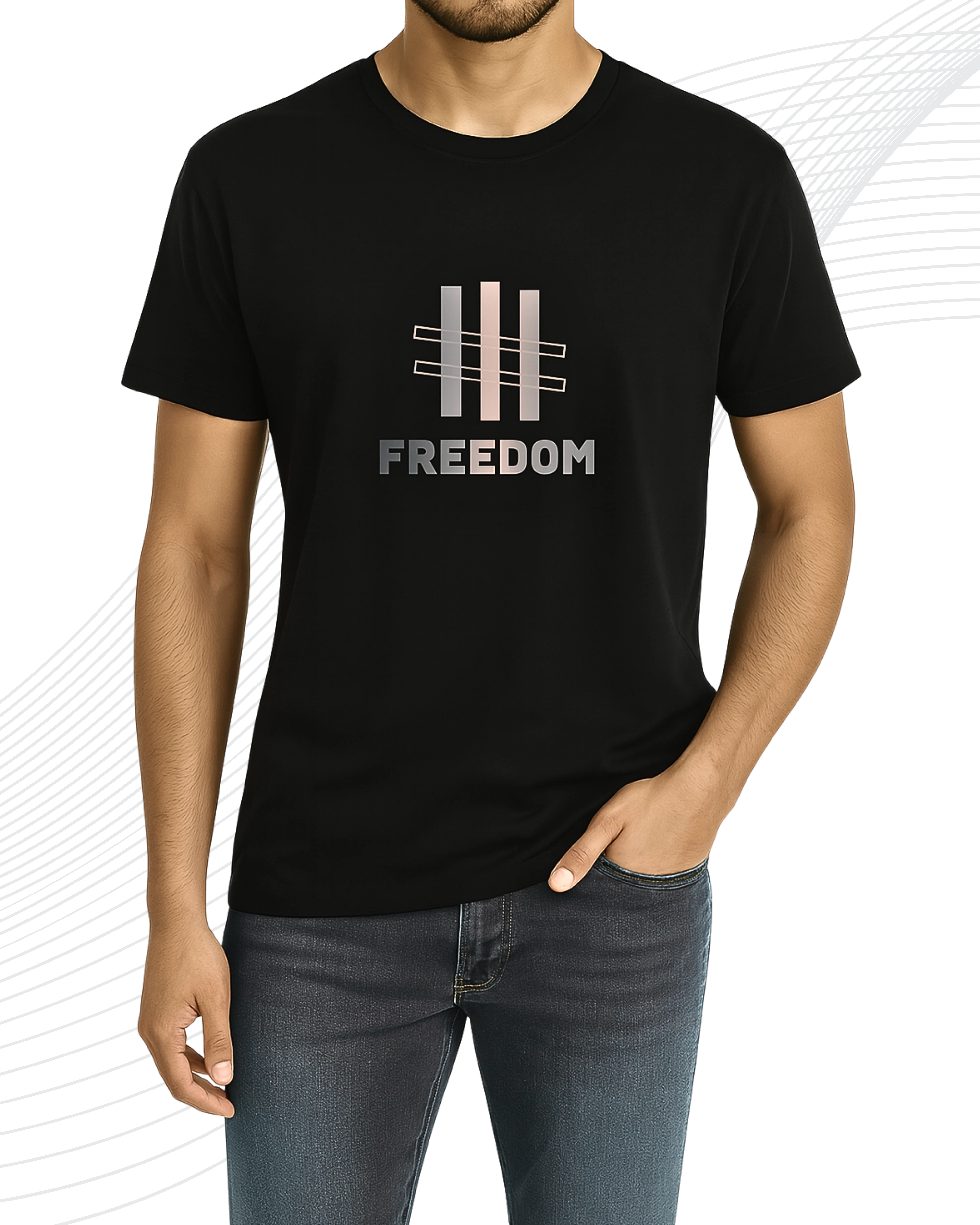 Premium Black Printed T-Shirt/Tee for Men – Cotton Jersey Fabric (Code 3437)