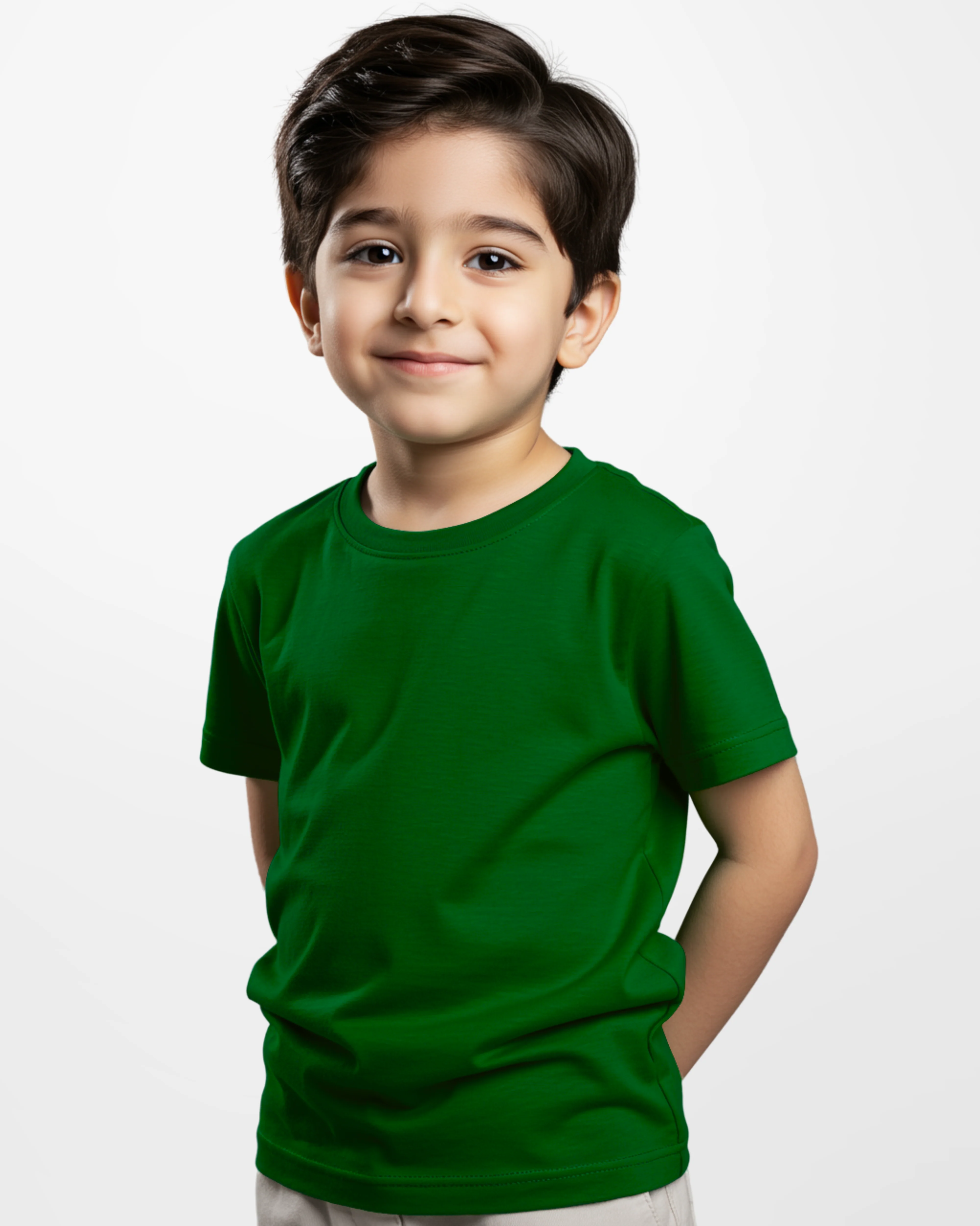 Premium Boys Dark Green Cotton Jersey T-Shirt (Code 3245)