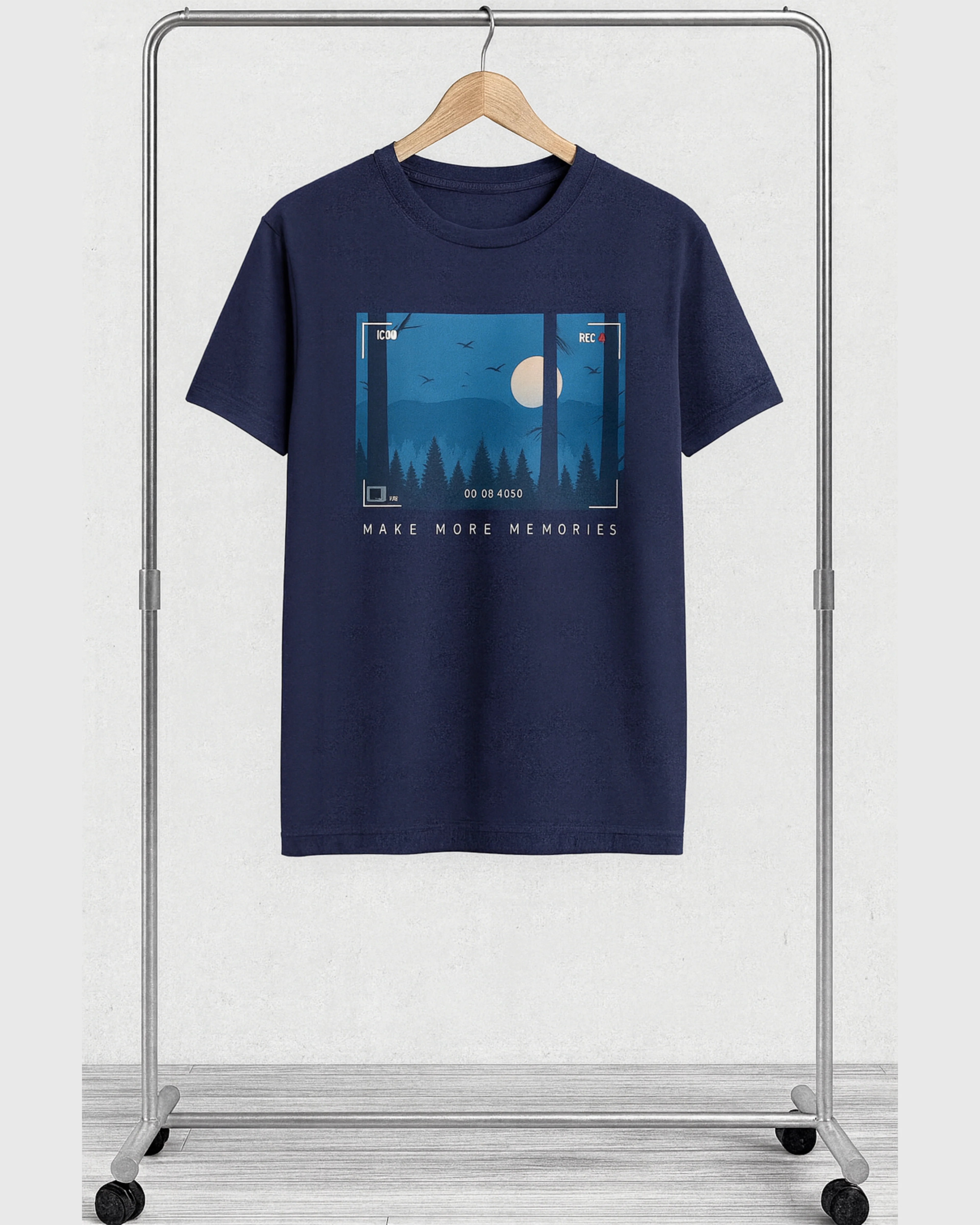 Premium Navy Blue Printed T-Shirt/Tee for Men – Cotton Jersey Fabric (Code 3421) - Image 2