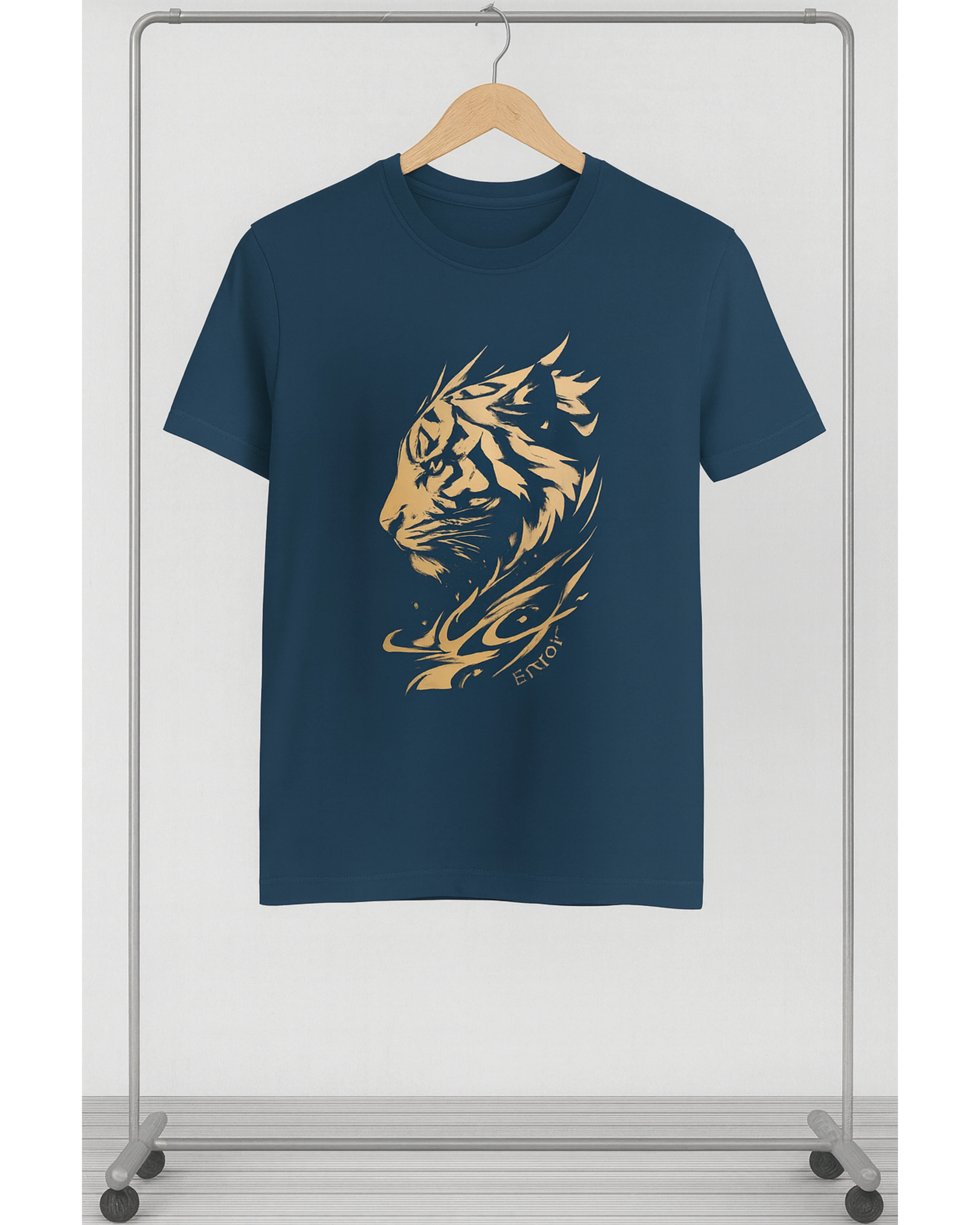 Premium Navy Blue Printed T-Shirt/Tee for Men – Cotton Jersey Fabric (Code 3430) - Image 2