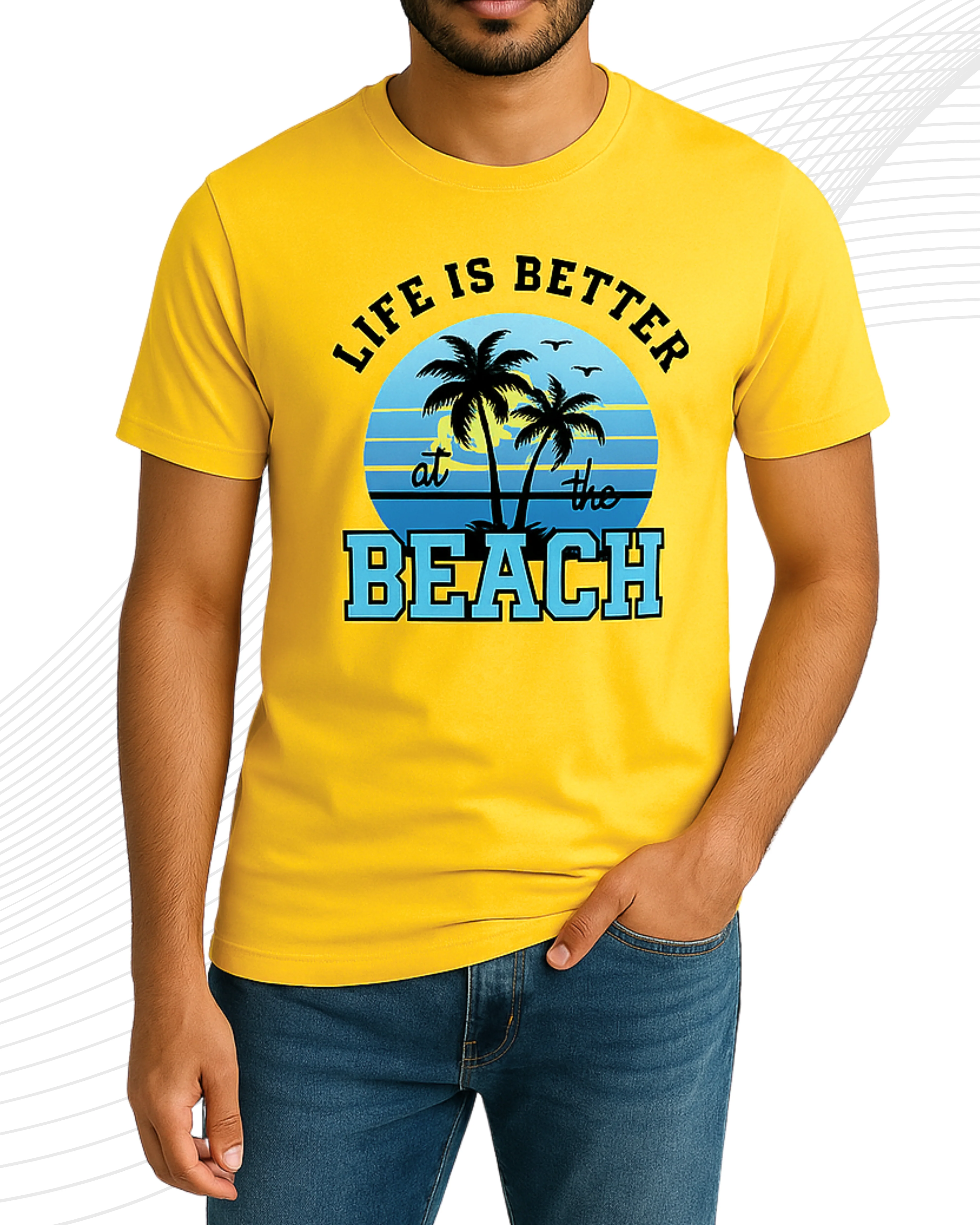 Premium Life Printed T-Shirt – Cotton Jersey Fabric (Code 3286)