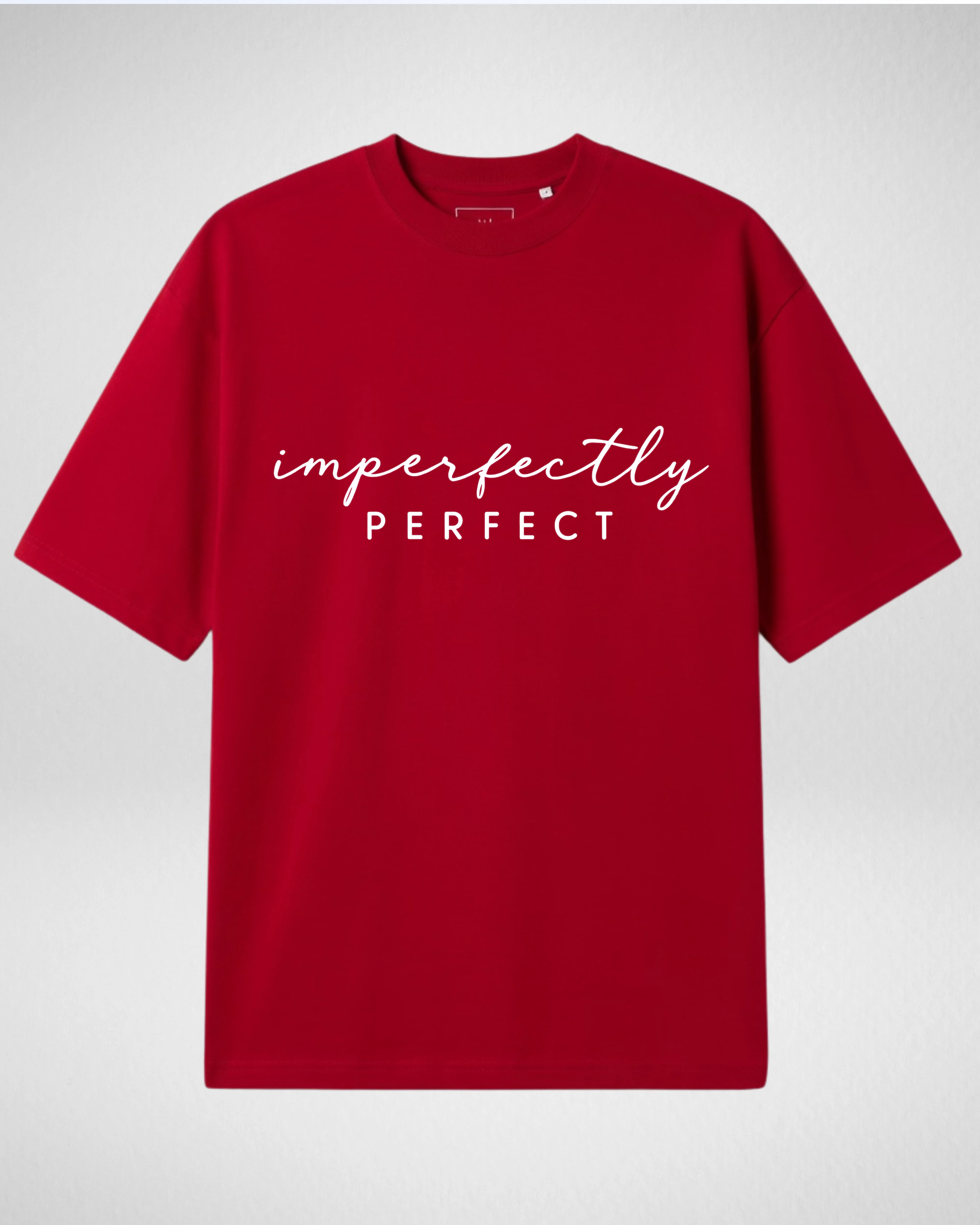 Red Imperfectly Printed Drop Shoulder T-Shirt (Code 5340)