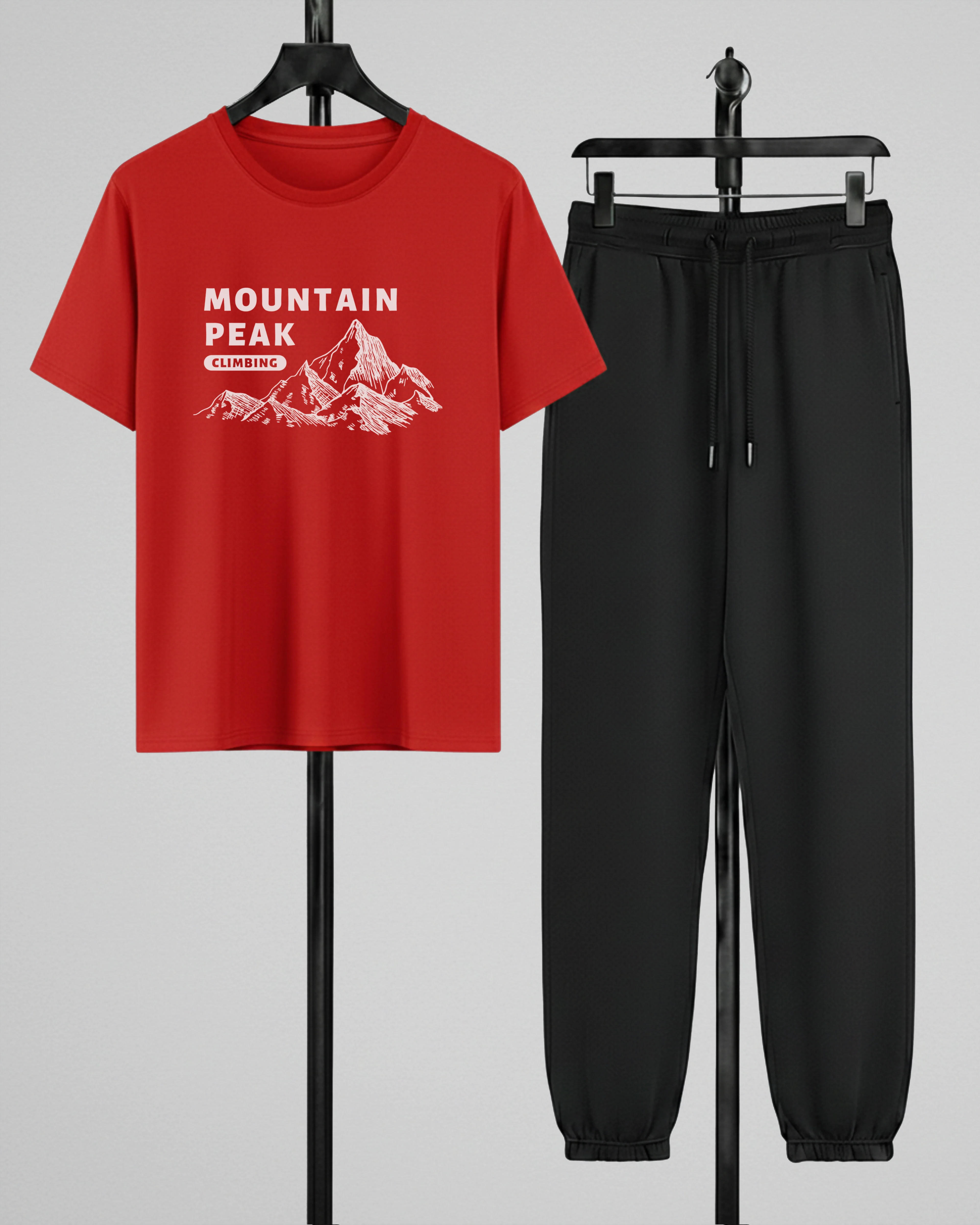 Red T-Shirt Printed Black Trouser – Comfortable Wear (Code 4780)