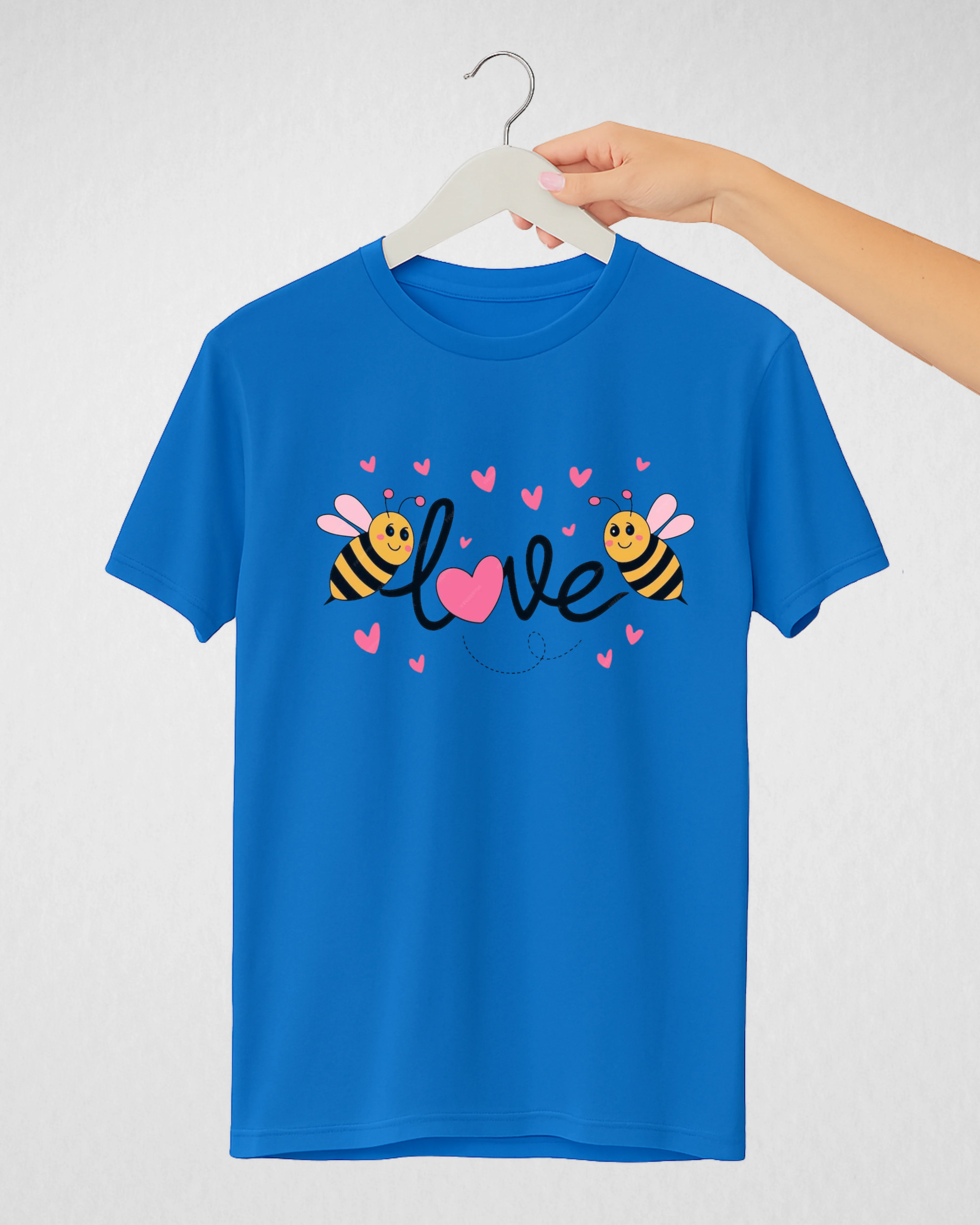 Royal Blue Women’s Printed Tee – Jersey Fabric, Classic Fit, Everyday Comfort (Code 3710)