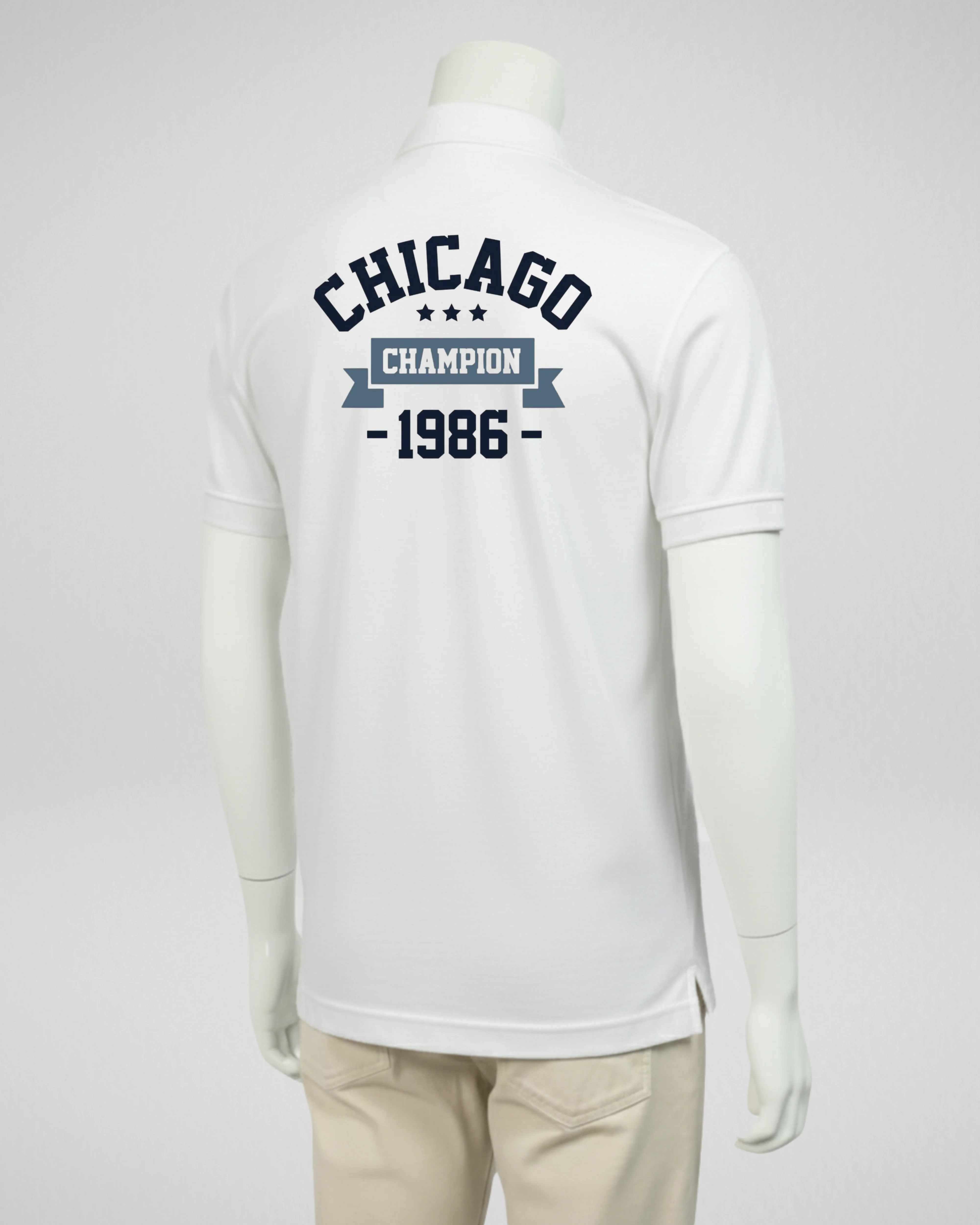 White Back Printed Polo T-Shirt – Stylish & Comfortable (Code 4570)