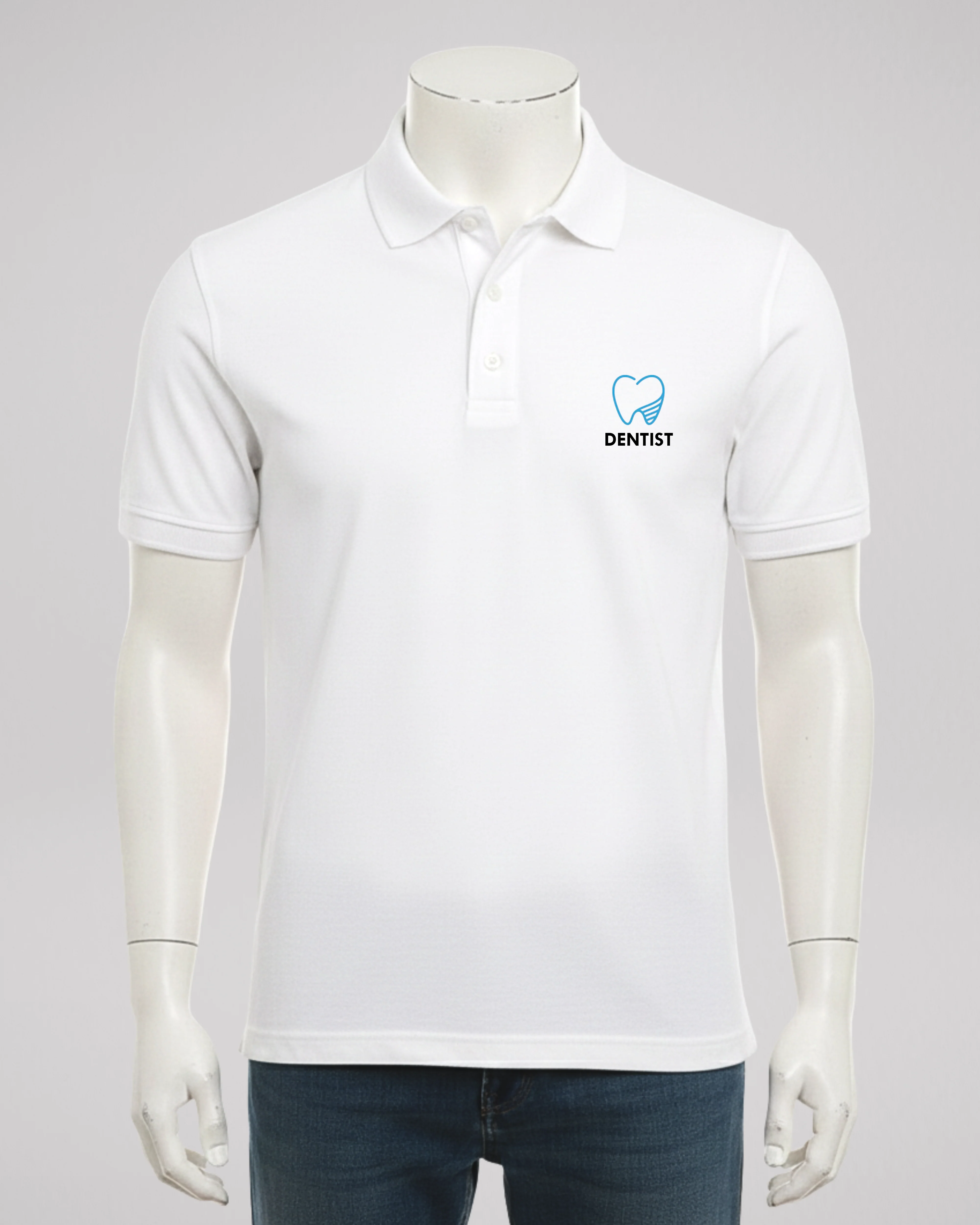 White Printed Polo T-Shirt – Stylish & Comfortable (Code 4564) - Image 3