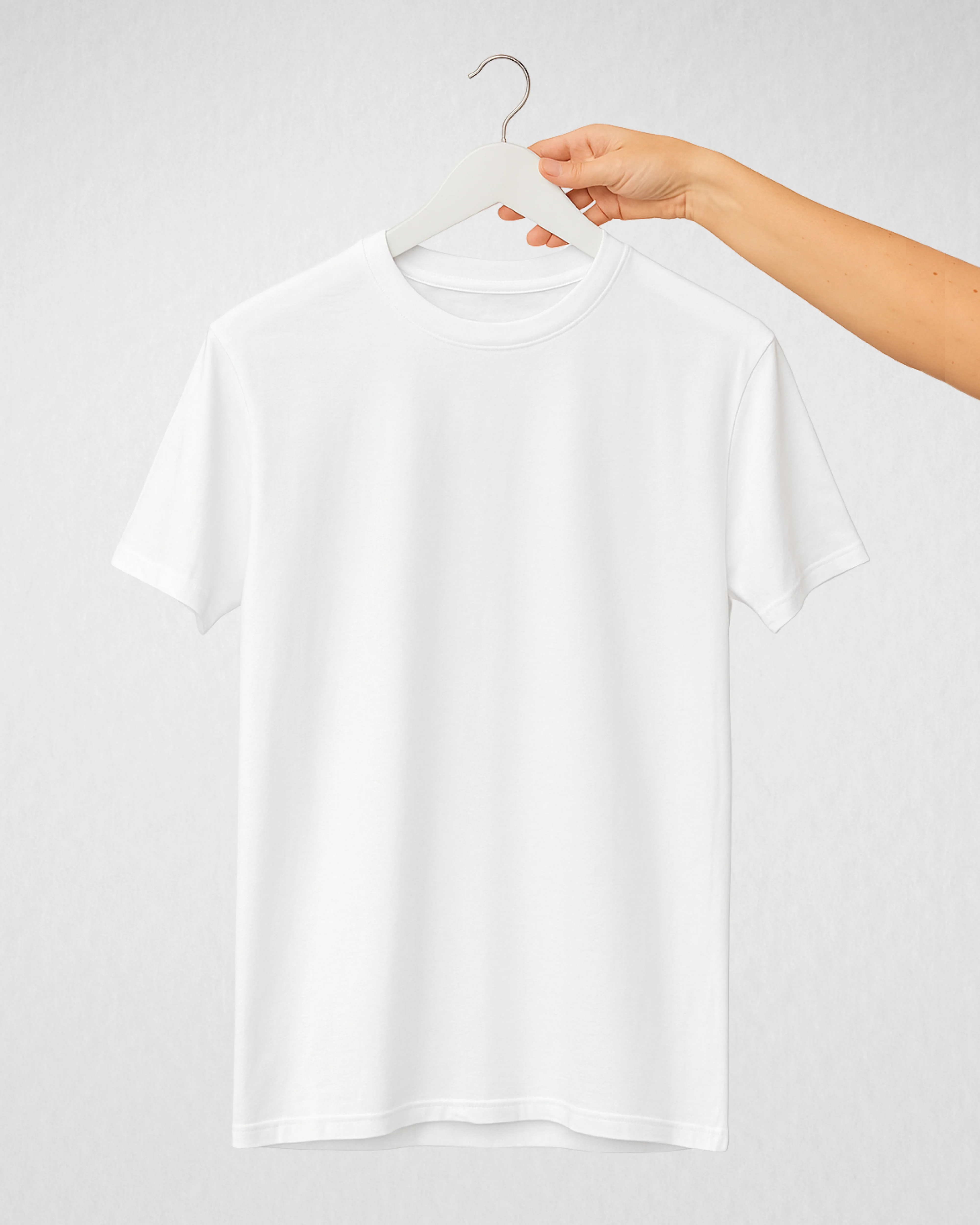White Women’s Basic Tee – Jersey Fabric, Classic Fit, Everyday Comfort (Code 3656)